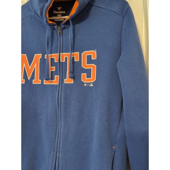 New York Mets Fanatics Royal Blue Full Zip Hoodie Sweatshirt‎ Jacket Medium - Picture 3 of 9
